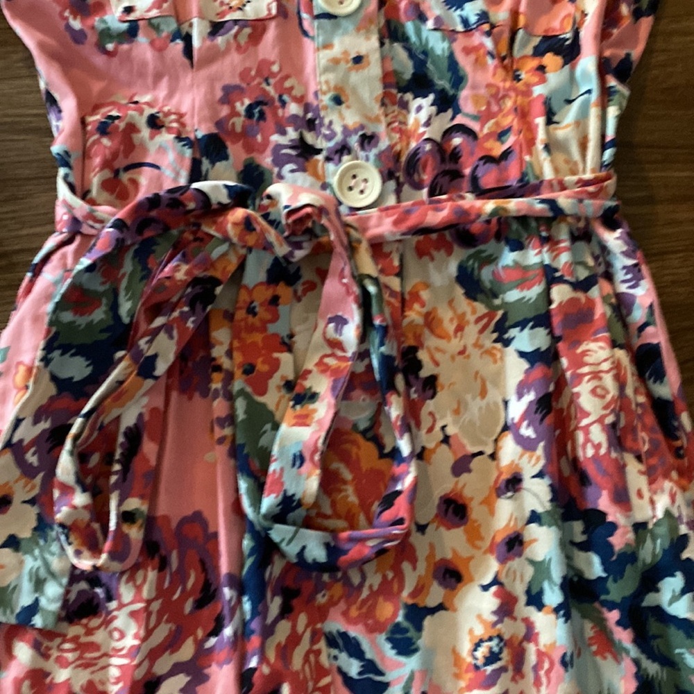 Zara Blogger favorite pink floral tie waist midi dress size S retro shirt dress - Picture 5 of 9
